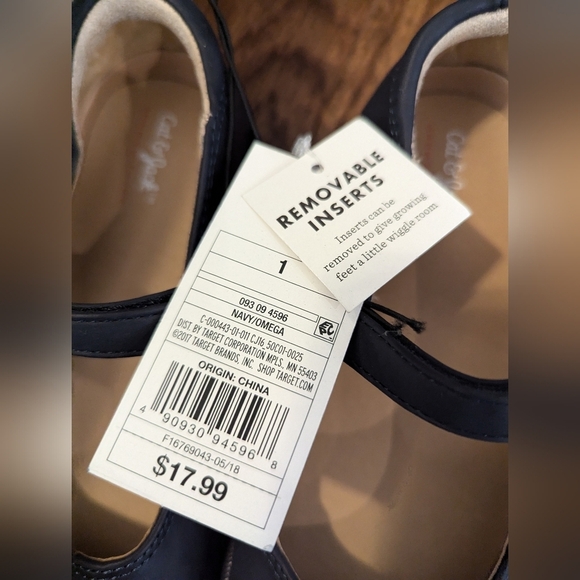 NWT Girls' Omega Ballet Flats - Cat & Jack Navy Size 1 - Picture 5 of 13